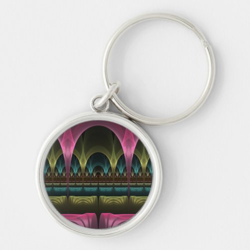 Special Fantasy Pattern Abstract Colorful Fractal Keychain