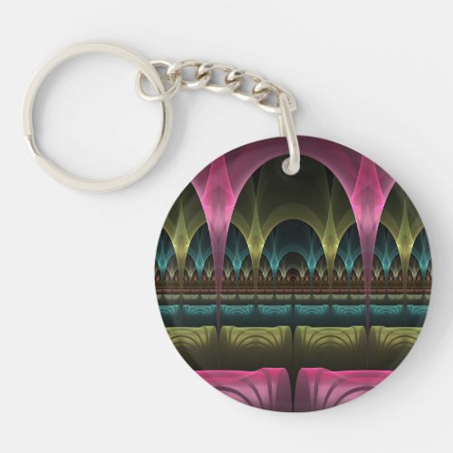 Special Fantasy Pattern Abstract Colorful Fractal Keychain