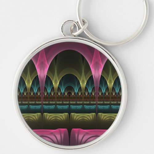 Special Fantasy Pattern Abstract Colorful Fractal Keychain