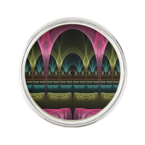 Special Fantasy Pattern Abstract Colorful Fractal Lapel Pin