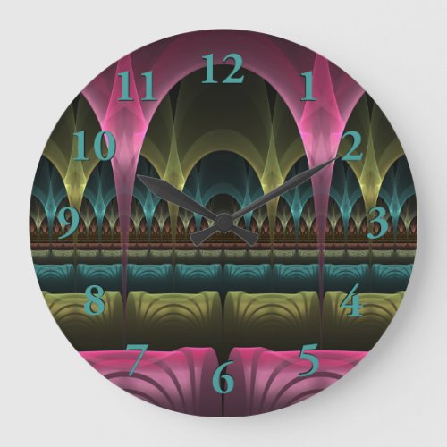 Special Fantasy Pattern Abstract Colorful Fractal Large Clock