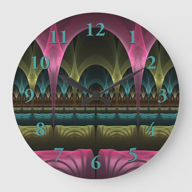 Special Fantasy Pattern Abstract Colorful Fractal Large Clock (Front)