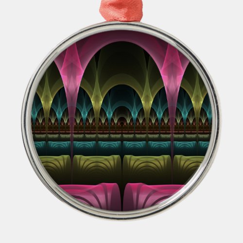 Special Fantasy Pattern Abstract Colorful Fractal Metal Ornament