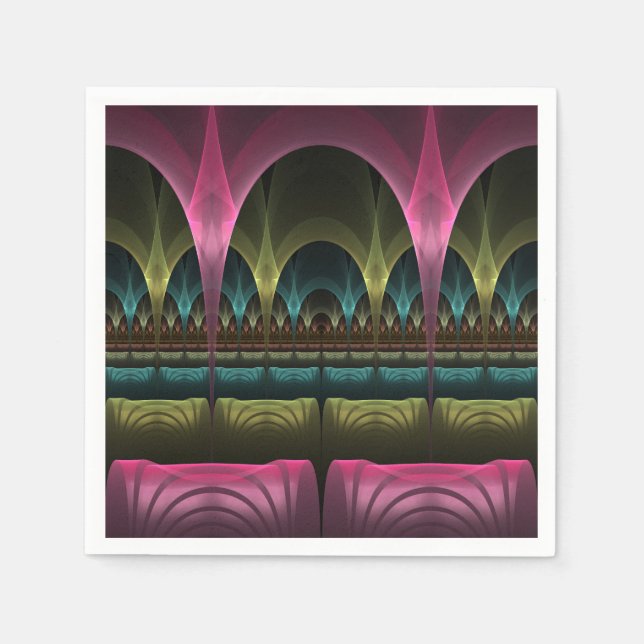 Special Fantasy Pattern Abstract Colorful Fractal Napkins (Front)