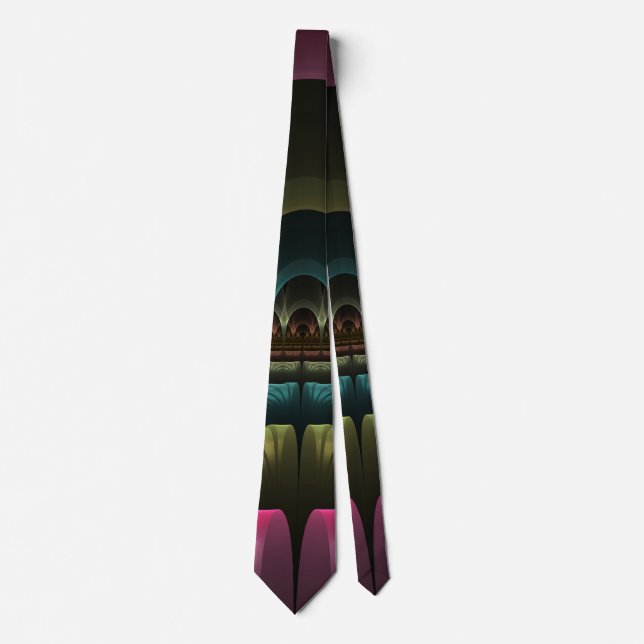 Special Fantasy Pattern Abstract Colorful Fractal Neck Tie (Front)