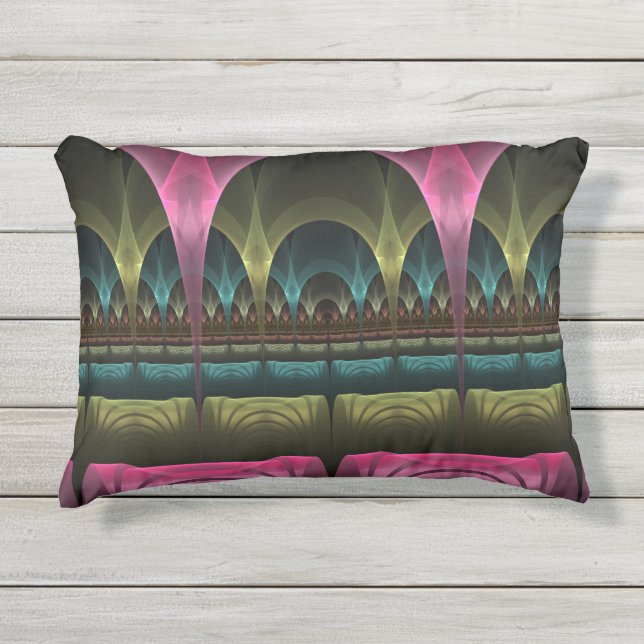 Special Fantasy Pattern Abstract Colorful Fractal Outdoor Pillow (Front)