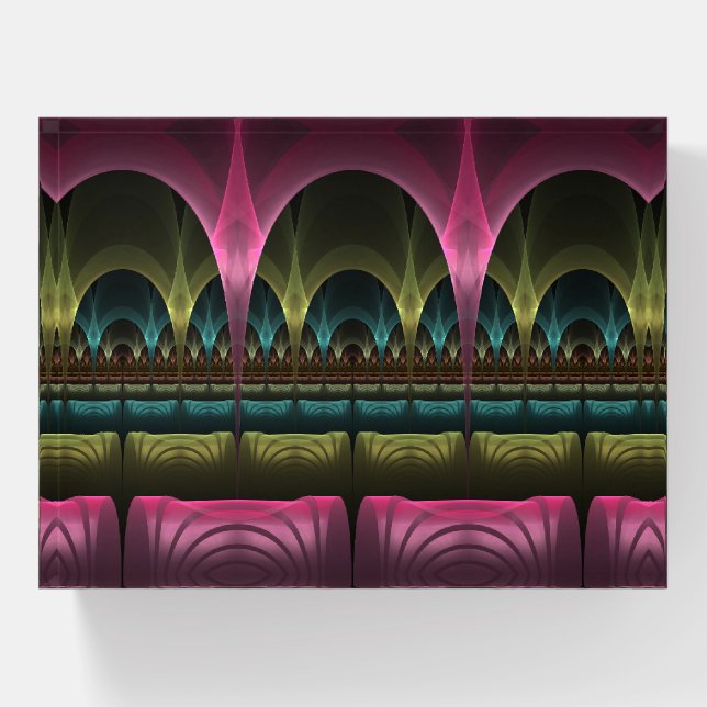 Special Fantasy Pattern Abstract Colorful Fractal Paperweight (Front)