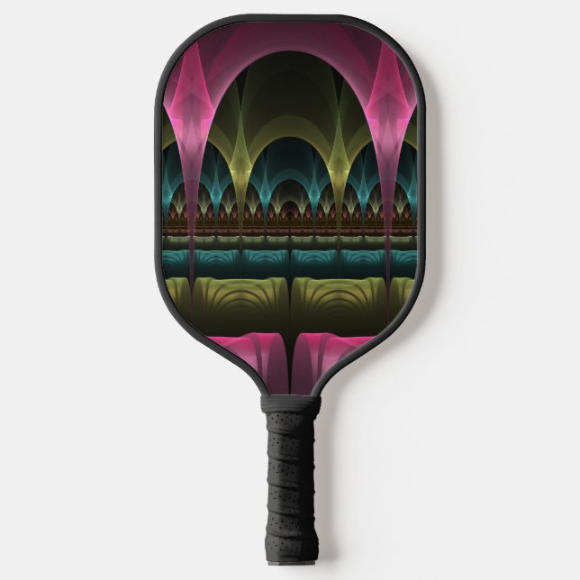Special Fantasy Pattern Abstract Colorful Fractal Pickleball Paddle (Front)