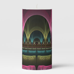 Special Fantasy Pattern Abstract Colorful Fractal Pillar Candle
