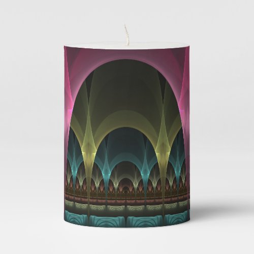 Special Fantasy Pattern Abstract Colorful Fractal Pillar Candle