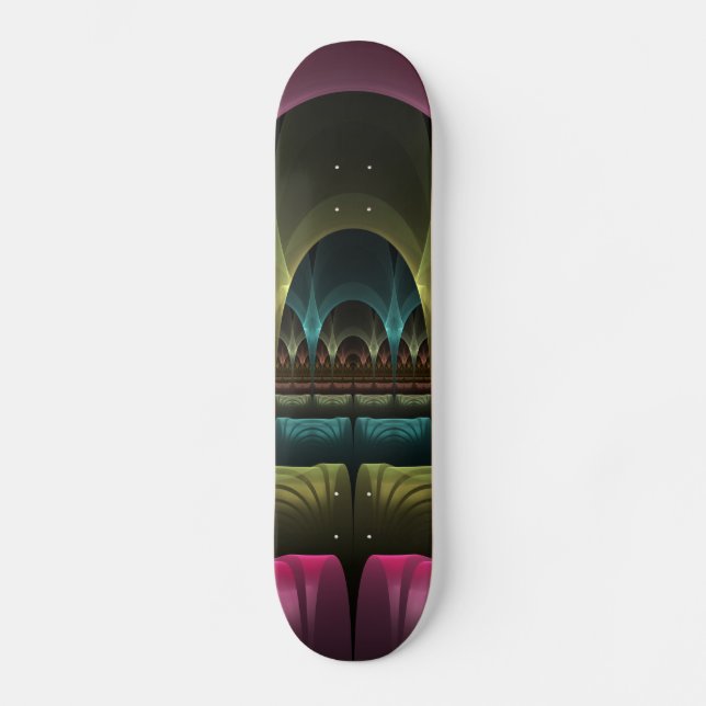 Special Fantasy Pattern Abstract Colorful Fractal Skateboard (Front)