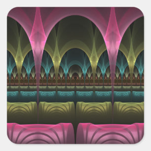 Special Fantasy Pattern Abstract Colorful Fractal Square Sticker