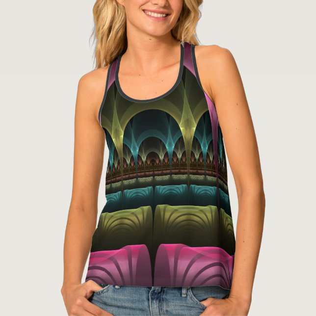 Special Fantasy Pattern Abstract Colorful Fractal Tank Top (Front)