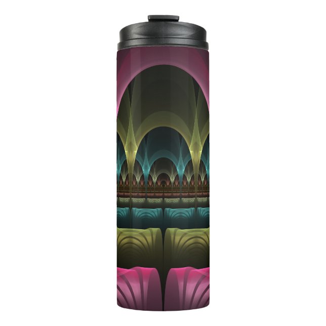 Special Fantasy Pattern Abstract Colorful Fractal Thermal Tumbler (Front)
