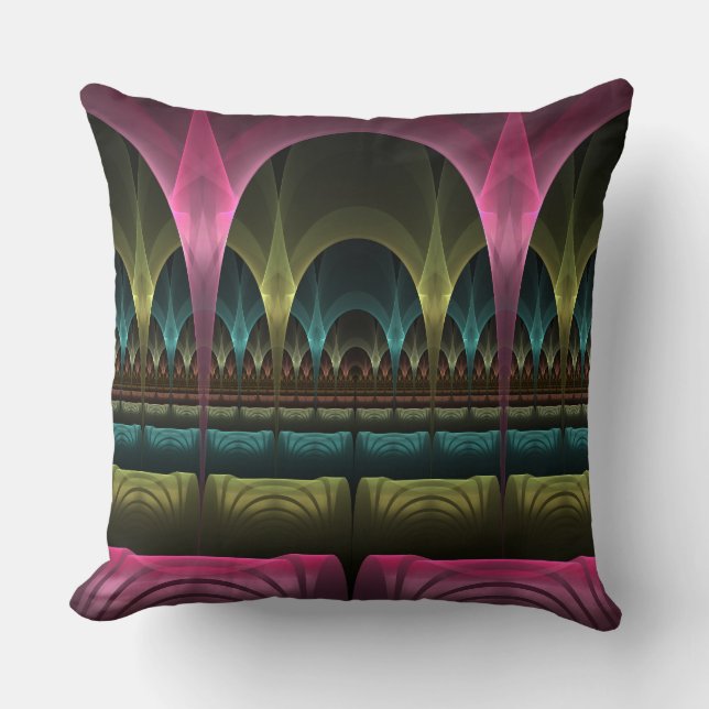 Special Fantasy Pattern Abstract Colorful Fractal Throw Pillow (Front)