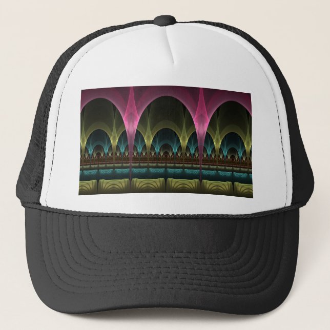 Special Fantasy Pattern Abstract Colorful Fractal Trucker Hat (Front)
