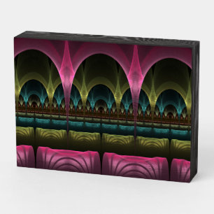 Special Fantasy Pattern Abstract Colorful Fractal Wooden Box Sign