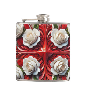 Special flask with English Roses Design