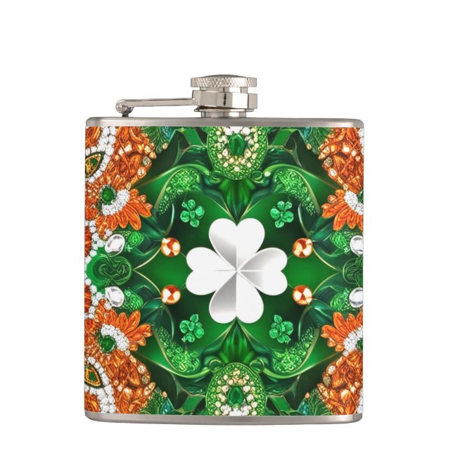 Special flask with Irish Colors Design (Front)