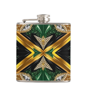 Special flask with Jamaican Colors Design