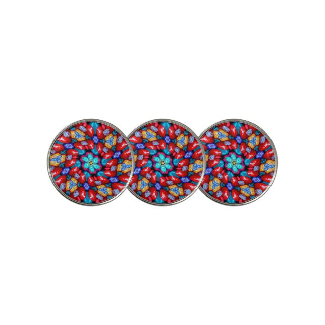 Special Flower Patterns Golf Ball Marker (3 Up)