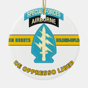SPECIAL FORCES AIRBORNE "DE OPPRESSO LIBER" CERAMIC ORNAMENT