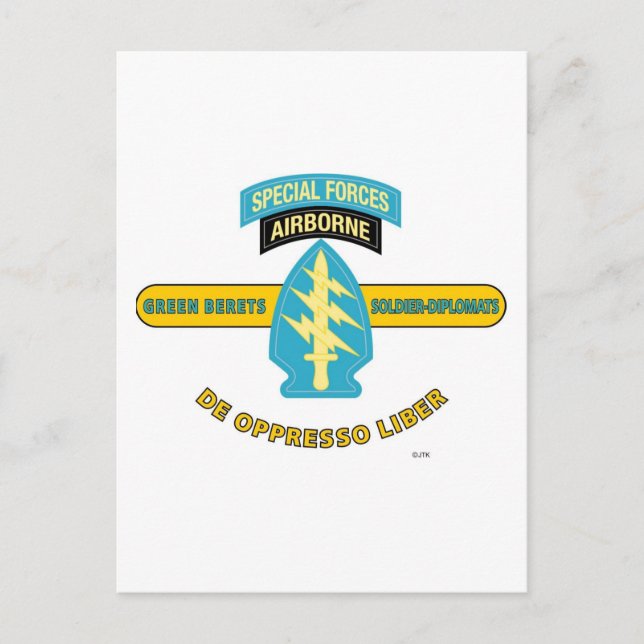 SPECIAL FORCES AIRBORNE "DE OPPRESSO LIBER" POSTCARD (Front)