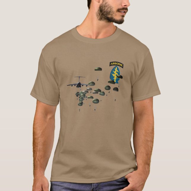 Special Forces Airborne Jumping Paratroopers T-Shirt (Front)
