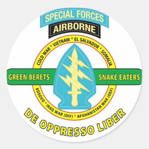 SPECIAL FORCES AIRBORNE PRODUCTS CLASSIC ROUND STICKER