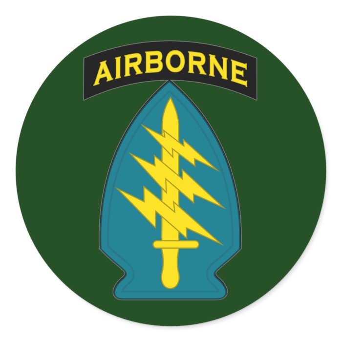 Special Forces   Airborne   shoulder patch Round Sticker