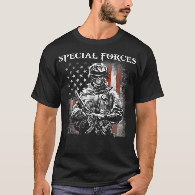 Special Forces Armed Skull T-Shirt (Front)