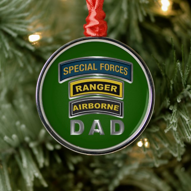 Special Forces DAD Christmas  Metal Ornament (Tree)