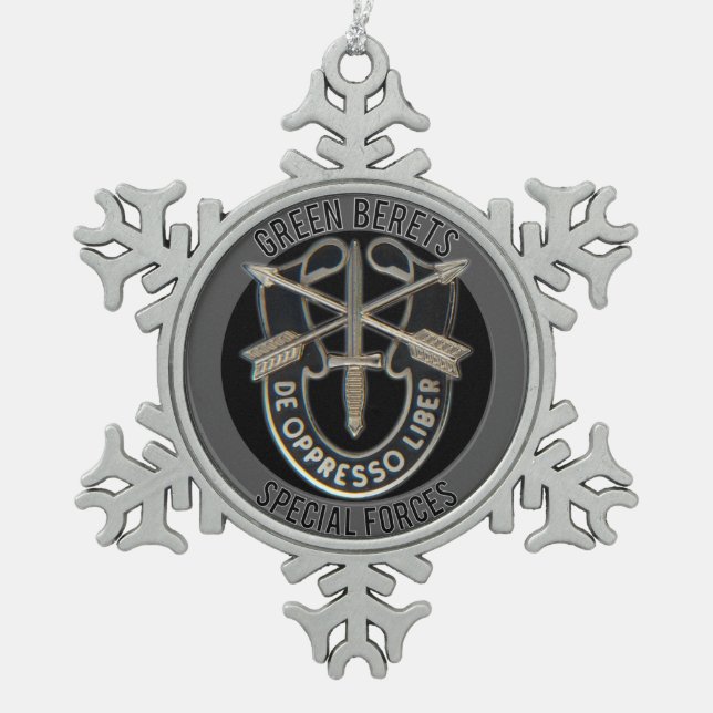 Special Forces GB Snowflake Pewter Christmas Ornament (Front)