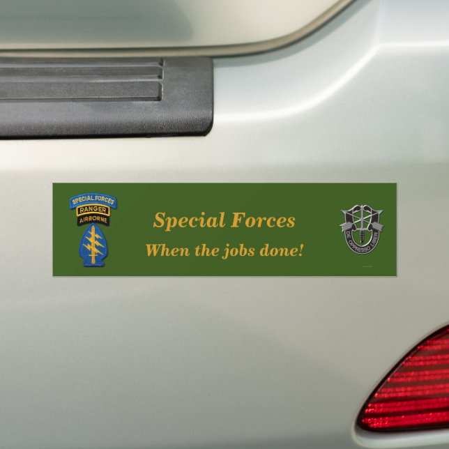 Special Forces Green Berets patch Bumper Sticker (On Car)