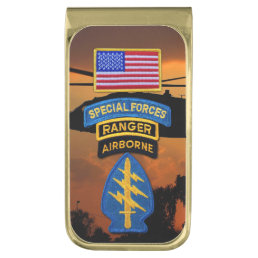 Special forces Green Berets Ranger sof sfg sf Gold Finish Money Clip