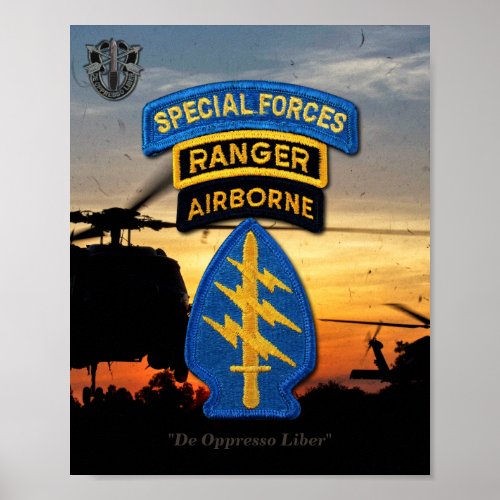 Special Forces Green Berets Rangers SF SFG Poster