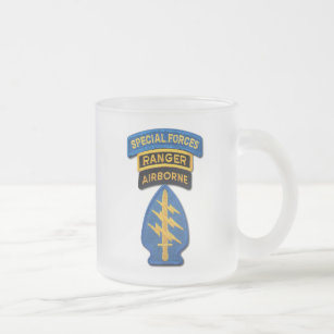 Special Forces Green Berets Rangers SFG SF Patch Frosted Glass Coffee Mug