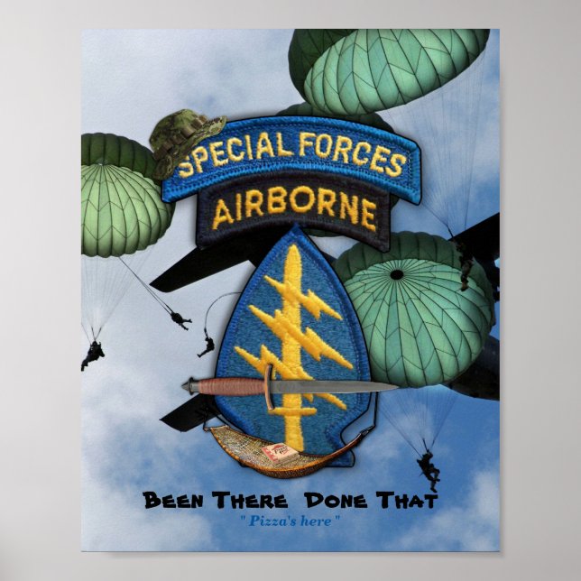 special forces green berets sf lrrp lrrps recon poster (Front)
