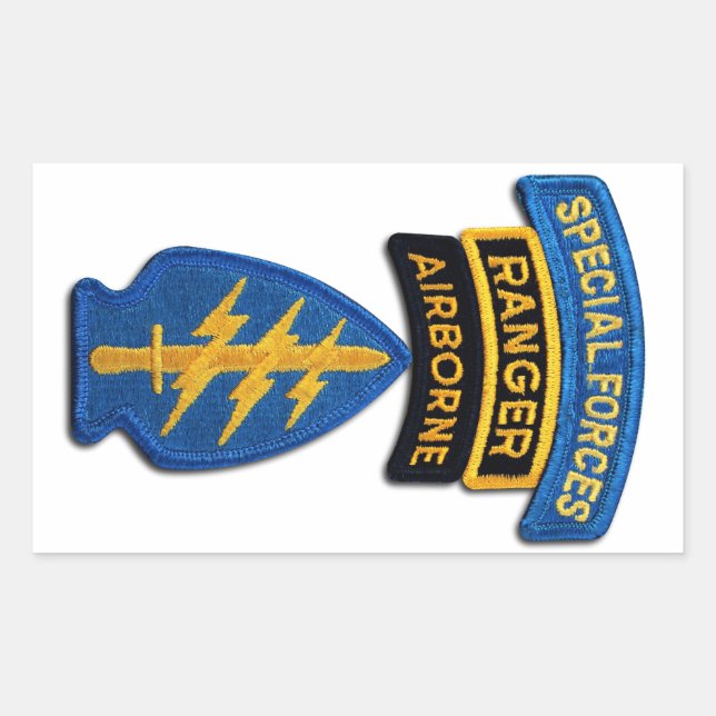 Special Forces green Berets SF SFG SOF Veterans Rectangular Sticker (Front)