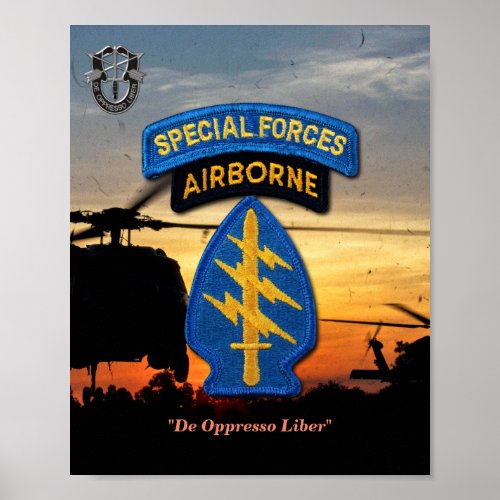 Special Forces Green Berets SF SFG Veterans Vets P Poster