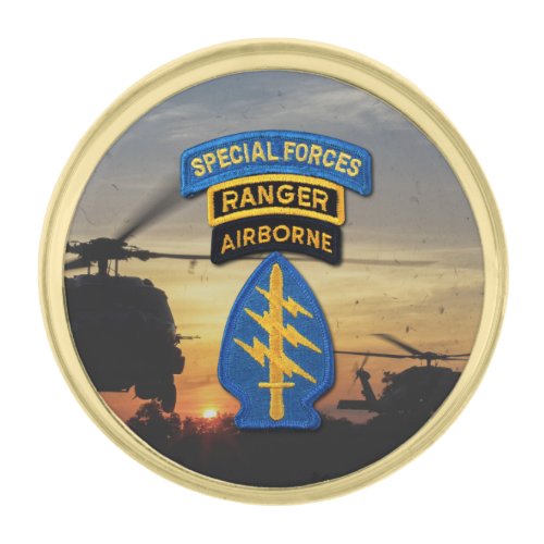 Special forces Green Berets sfg sf sof patch Gold Finish Lapel Pin