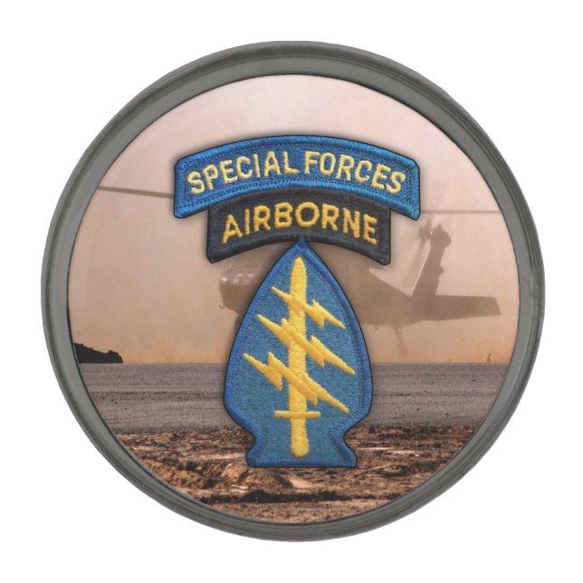 Special forces Green Berets sfg sf sof patch Gunmetal Finish Lapel Pin (Front)