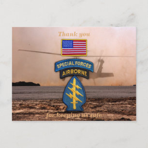 Special forces green berets veterans vets patch postcard