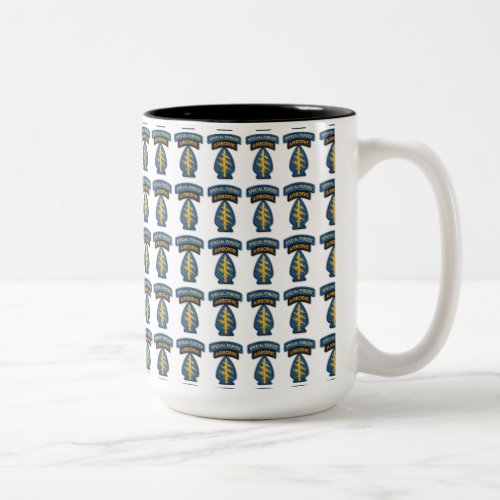 special forces green berets veterans vets patch Two_Tone coffee mug
