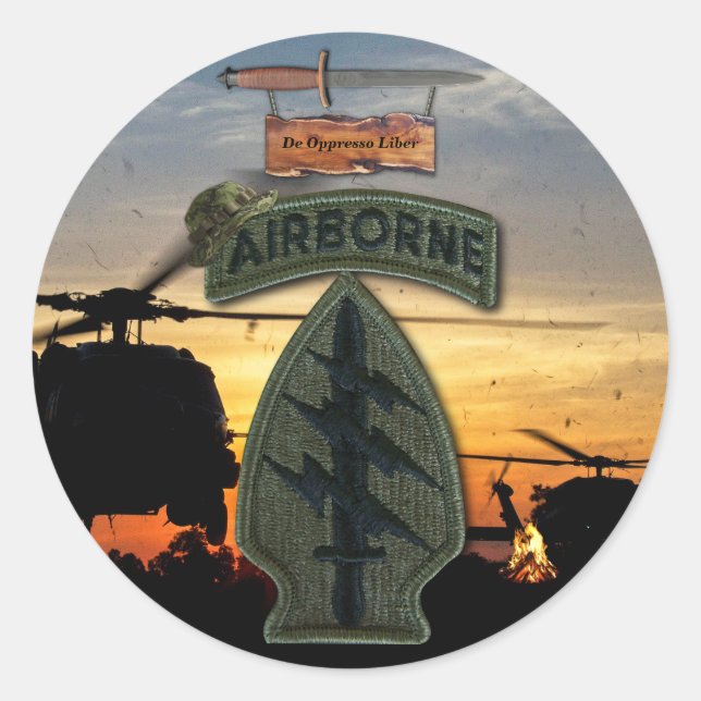 Special forces Green Berets veterans vets sf sof Classic Round Sticker (Front)