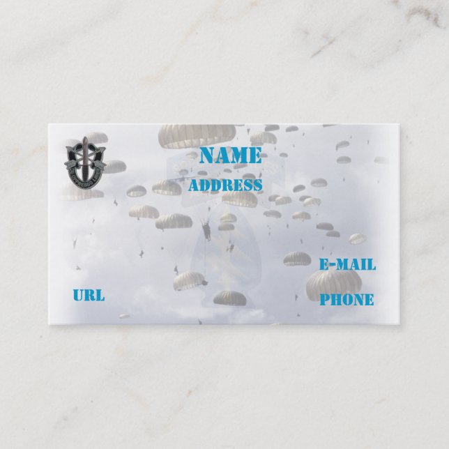 special forces group green berets business Card (Front)