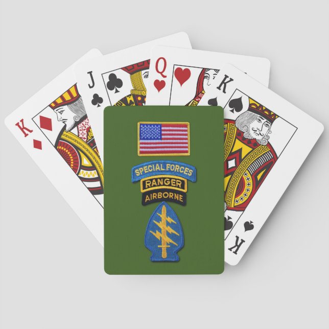 Special Forces Group Green Berets SF  Poker Cards (Back)