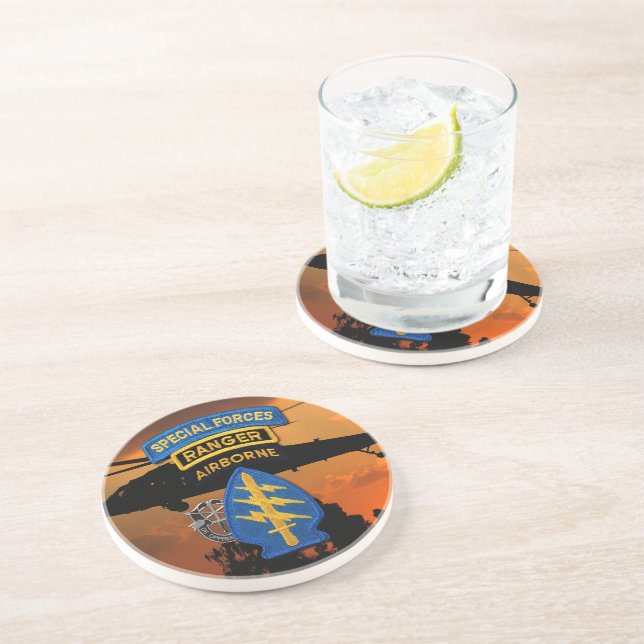 Special Forces Group Green Berets SF SFG Vets Coaster (Side)