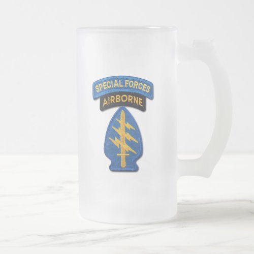 Special Forces Groups Green Berets SF SFG Frosted Glass Beer Mug