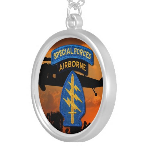 Special Forces Groups Green Berets SF SFG Silver Plated Necklace
